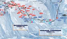 Cesana-Sansicario Ski Trail Map