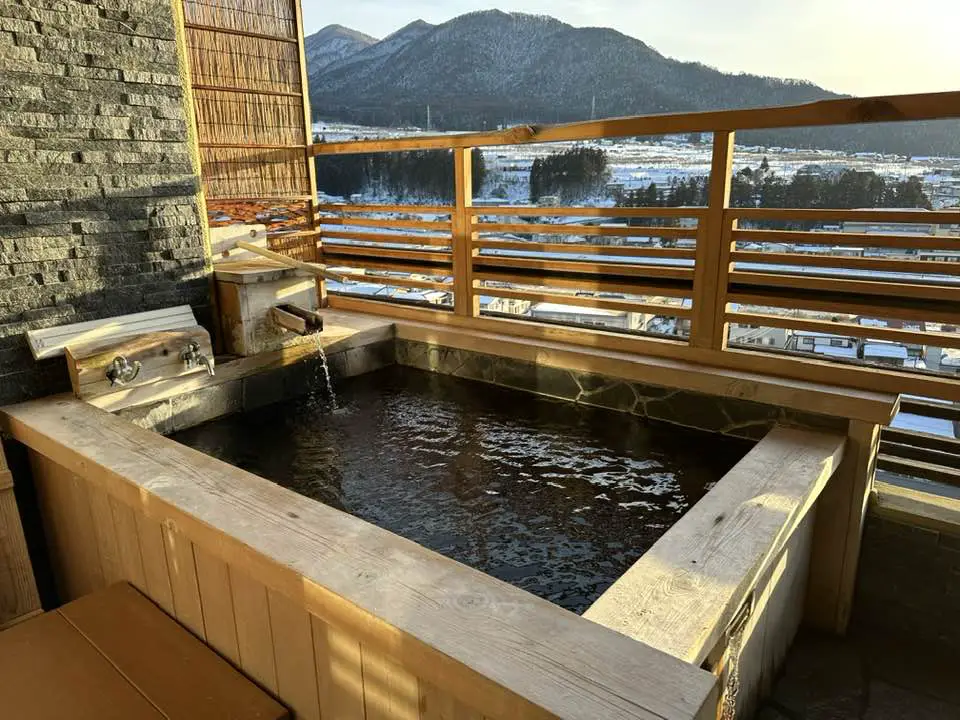 Private onsen on the balcony
