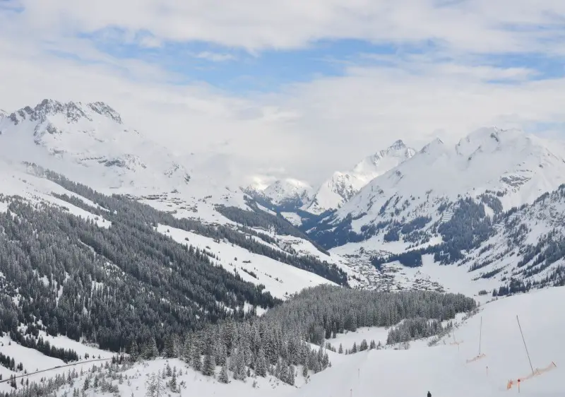 Lech am Arlberg is set beautifully in an alpine valley with skiing on all sides