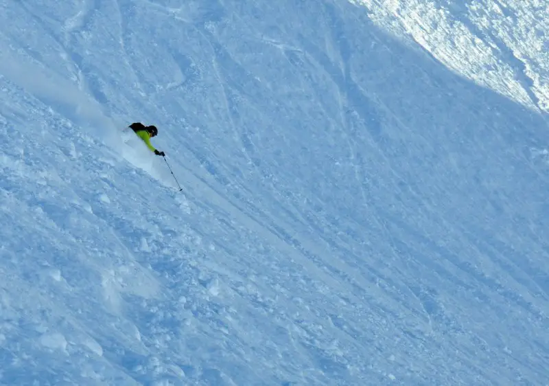 What its about - off-piste powder skiing straight of the gondola at Pitztal Glacier