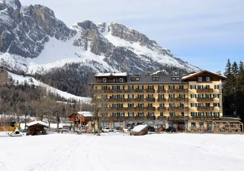 Hotel Villa Argentina at Pocol has the best ski-in ski-out location in Cortina ski resort