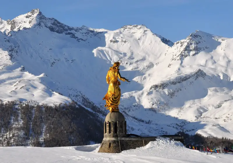 Madesimo Valchiavenna ski resort Italy is overlooked by the imposing 