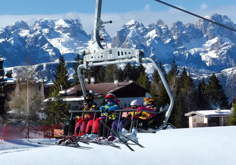 Monte Bondone ski resort near the Dolomites Italy