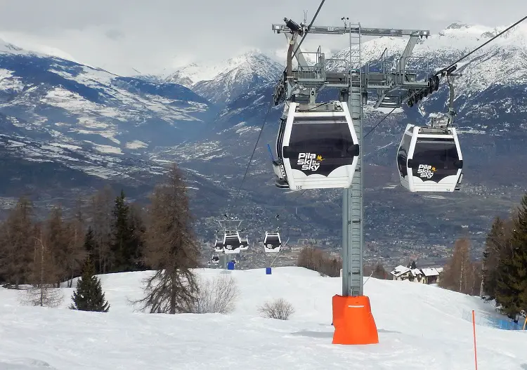 Pila ski resort. Gondola access direct from Aosta.