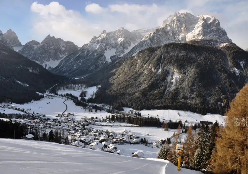 Gorgeous locations like Sesto in 3 Peaks Dolomites ski resort can be aamzing at Christmas time