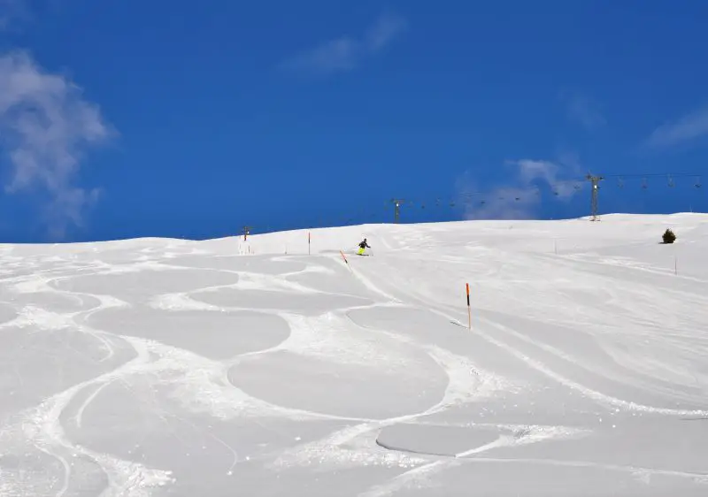 A deserted off-piste at Brigels Waltensburg Andiast ski resort guarantees fresh powder turns when it snows