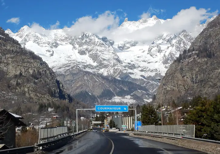 The drive to Courmayeur Italy ends in absolute splendour.