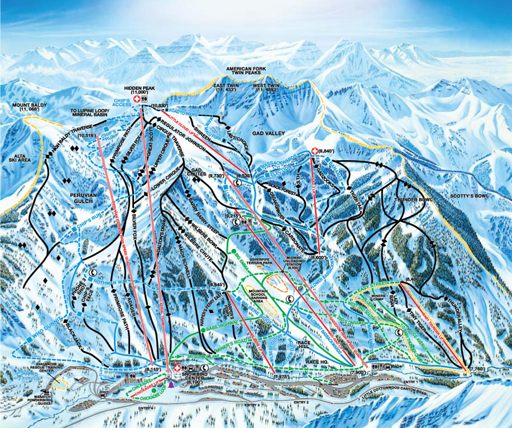 Ski Snowbird  Snowbird Skiing & Snowboard Terrain