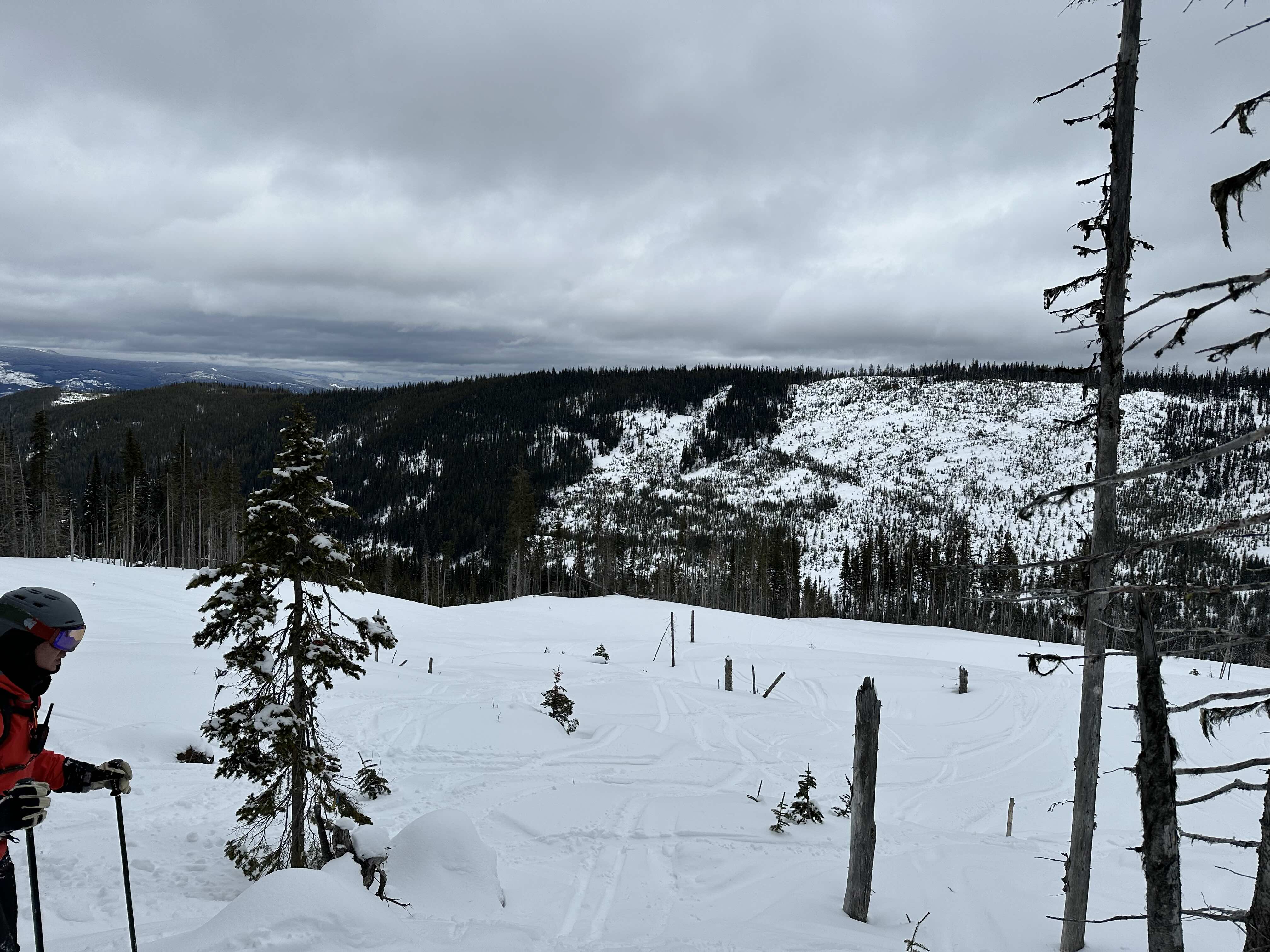 Pow field in front of us and another area across the way