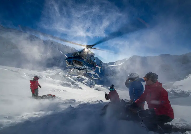 Heli-Skiing in Bella Coola, BC, Canada long sleeves men's slim fit