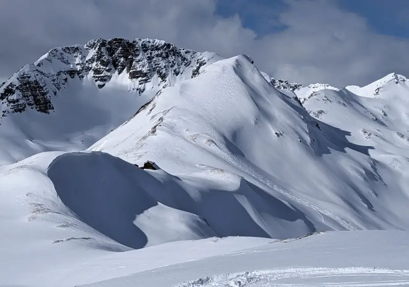 Trittwangkopf (2,482m) between St Anton & Zurs with beautiful lines on it from freeriders