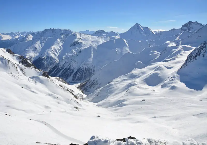 Ski your way into Switzerland toward Samnuan from Ischgl