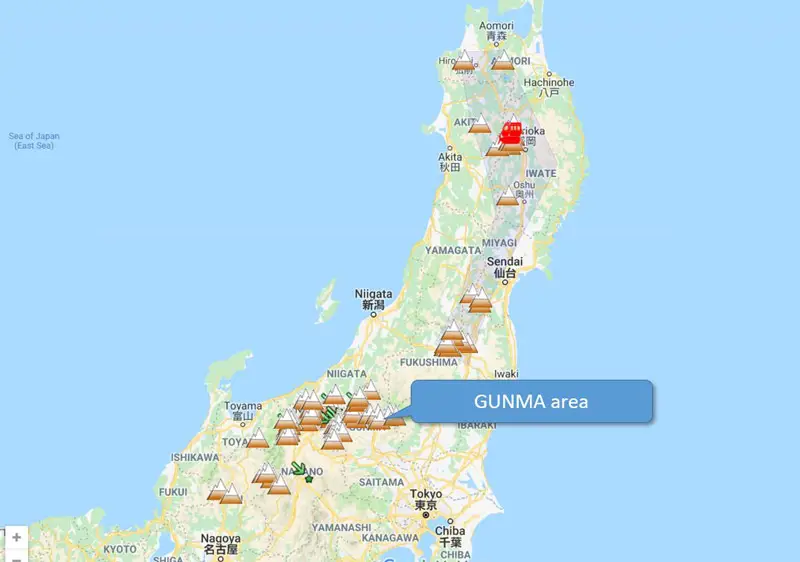 Gunma Japan Map